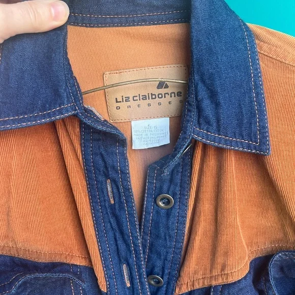 Denim Corduroy Western Dress - Picture 7 of 7